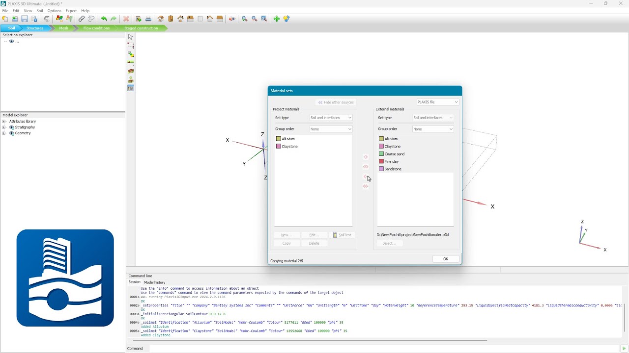 Quickly reuse PLAXIS project material sets with PLAXIS 2024.2