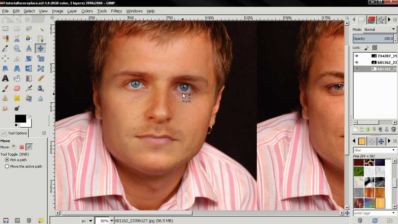 Замена лица (подбор цвета кожи) — урок по GIMP 2.8
