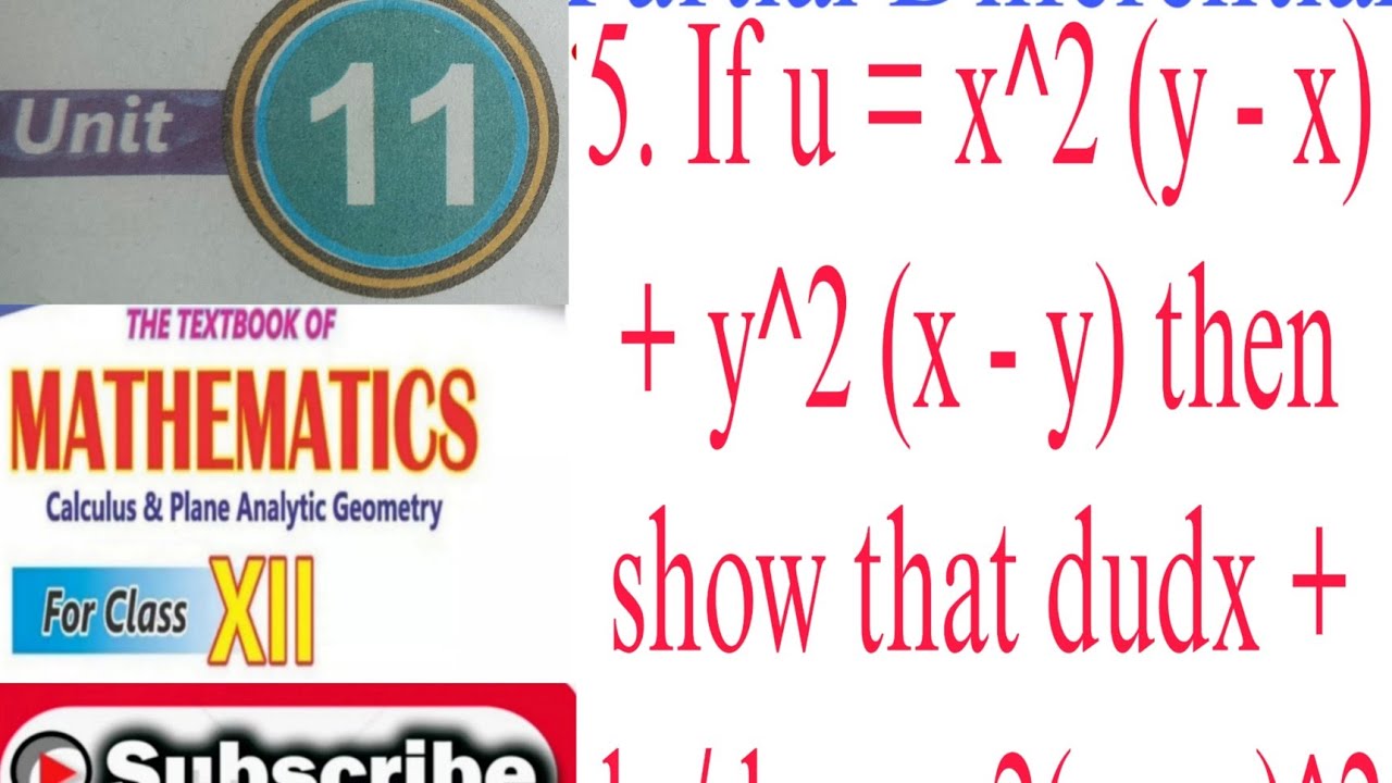 If u = x^2 (y - x) + y^2 (x - y) then show that du/dx + du/dy = - 2 (x - y)^2