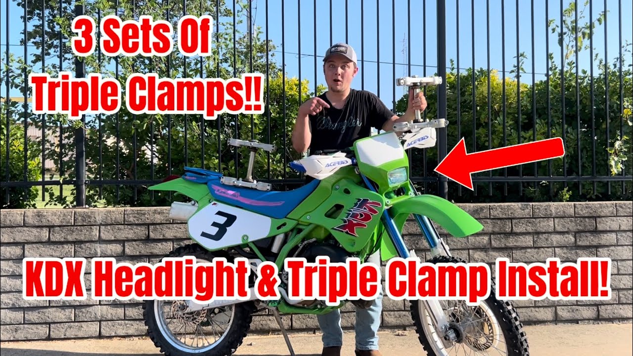 Finally All The Right Parts For My Kawasaki KDX250! - OEM Triple Clamp & Headlight Install