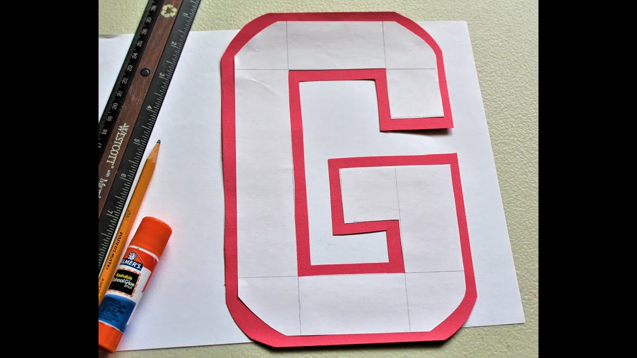 Letter Cutting Technique with Shadow : Medium Size Letter  G