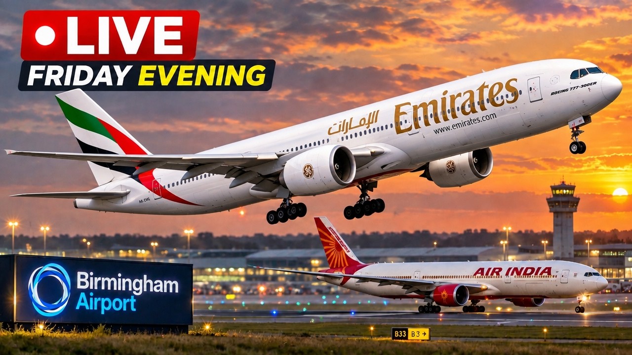 Live Now: Friday Evening Spotting at Birmingham Airport, RAF A400