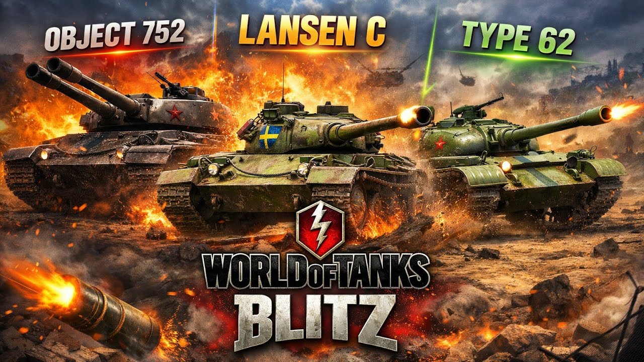 Epic Victory with Object 752, Lansen C & Type 62 | WoT Blitz Gameplay