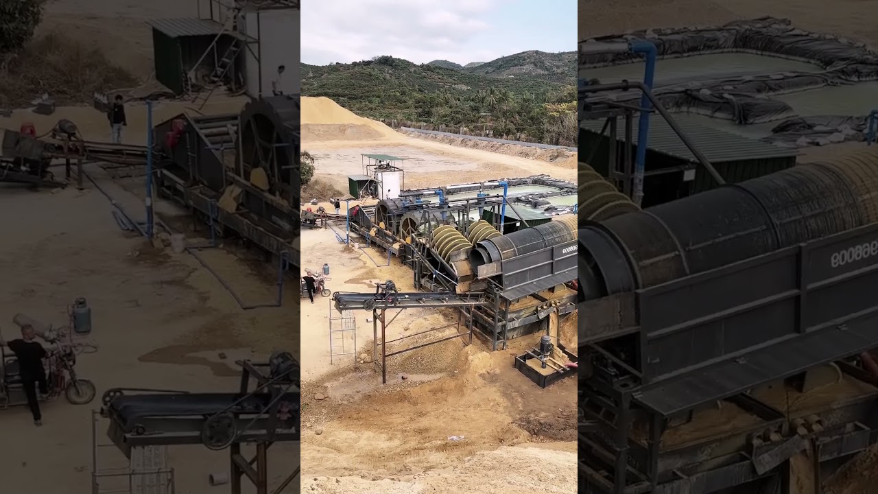 trommel screen working on sand washing project #quarry #mining #screen