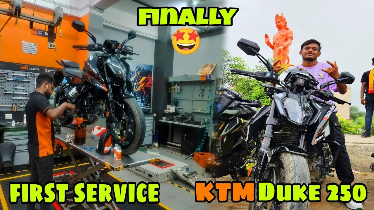 KTM Duke 250 First Service🤩||Service Cost Reveal😱#the fire Rider