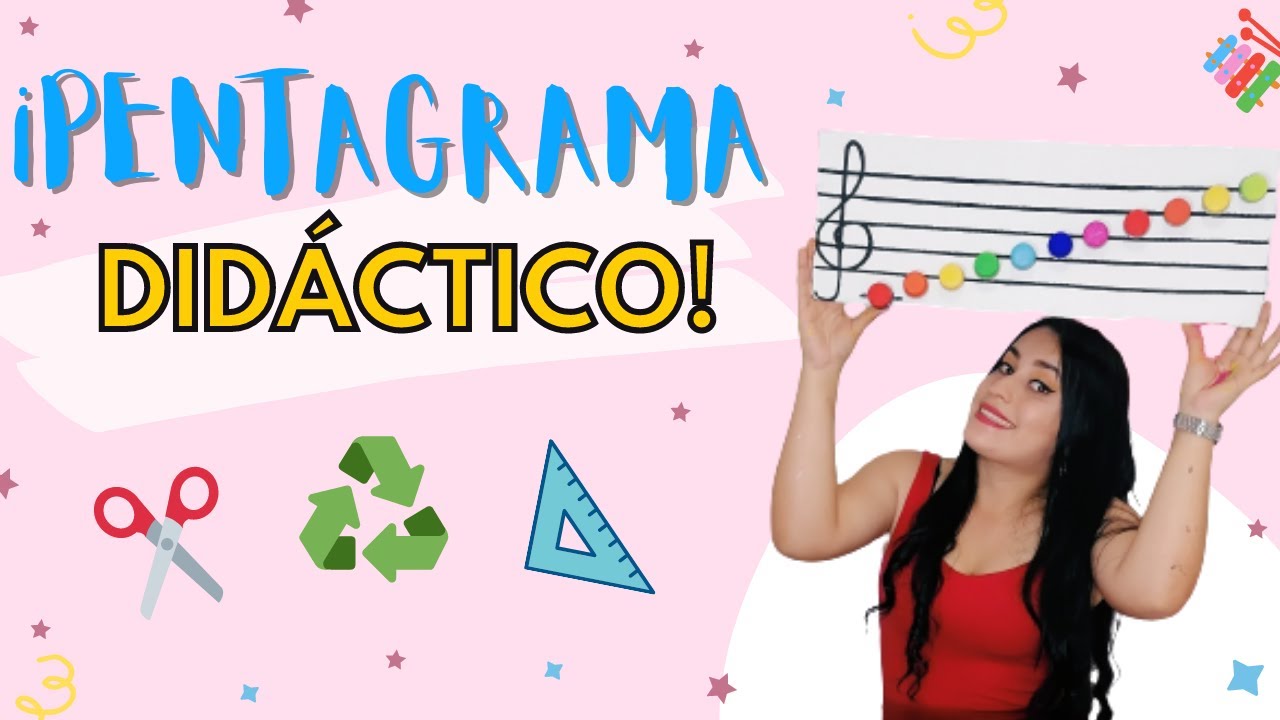 PENTAGRAMA DIDÁCTICO ¡CON MATERIAL RECICLABLE!🎶 - Recurso educativo para clase de música🎉