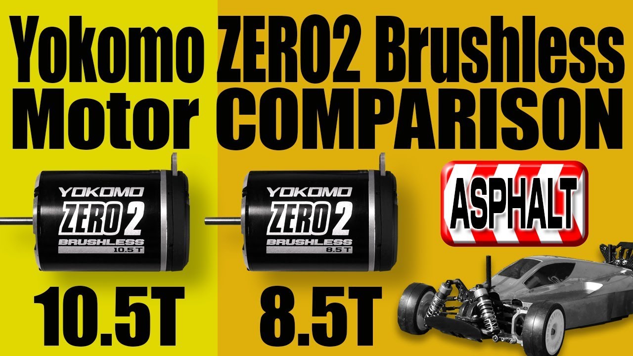 Brushless Motor Comparison(8.5T & 10.5T) on road, YOKOMO ZERO2, BL-PRO4, Lipo(2S, 30C) by TT-02(B)
