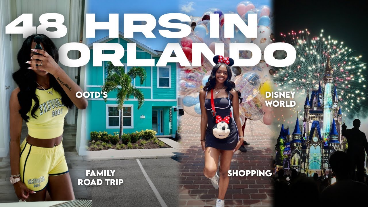 SPEND 48 HRS IN ORLANDO WITH ME🩷🫧☀️|family road trip,shopping,disney world,ootd’s,etc|THEMIAAMARI