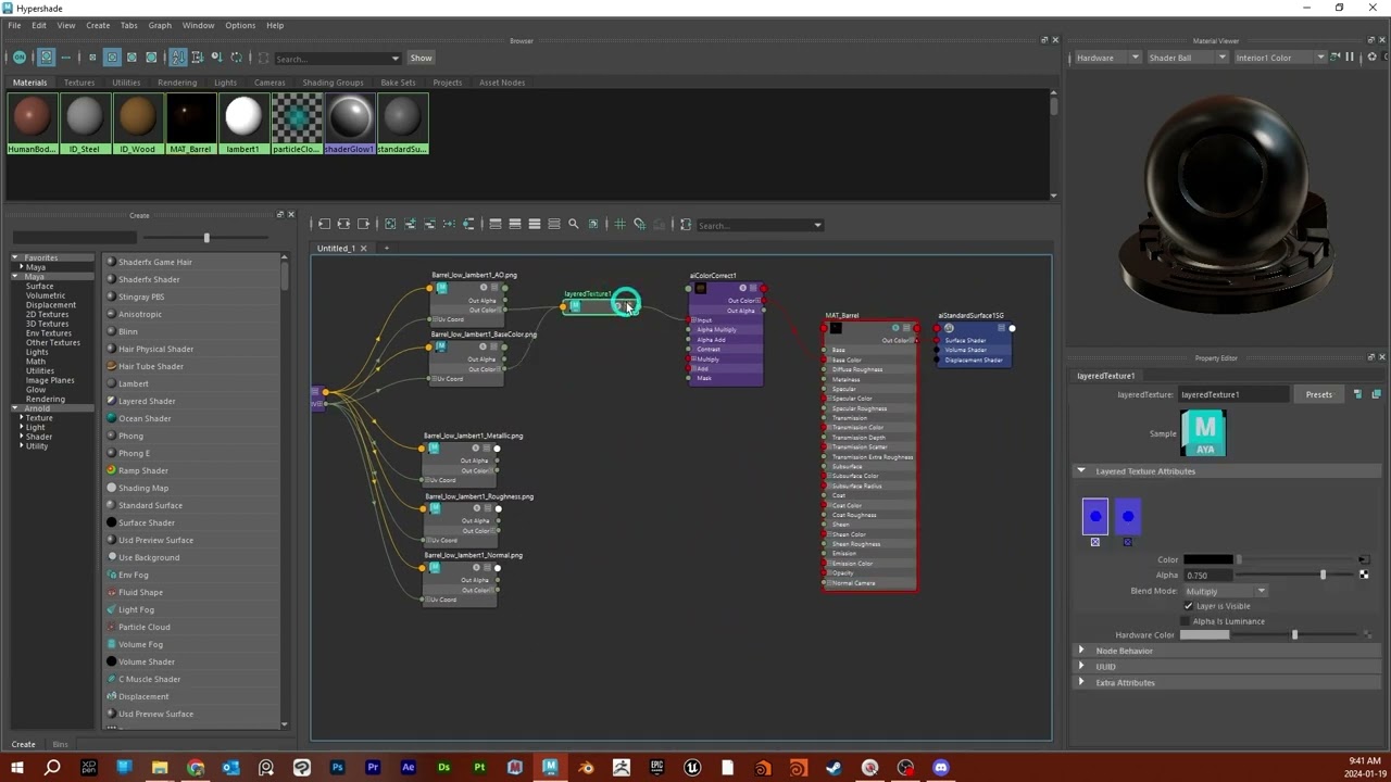 Maya Tutorial - Building Materials (barrel demo)