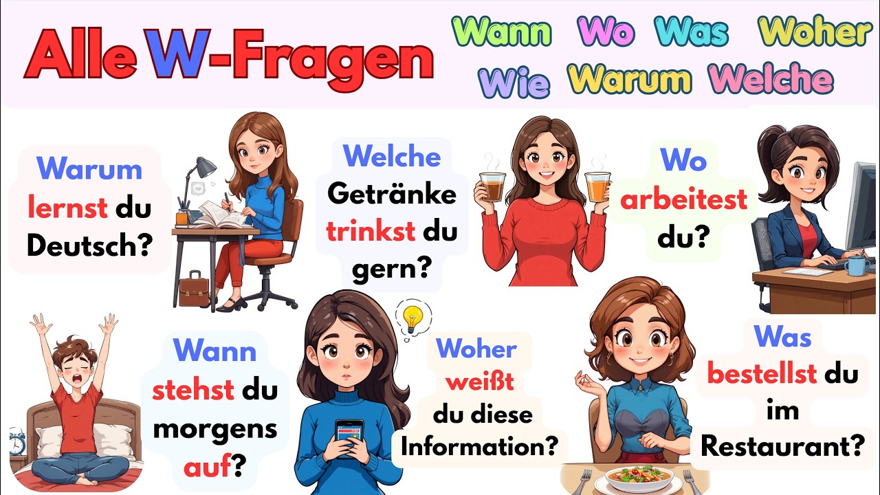 🇩🇪🔥 Alle W-Fragen im Deutschen erklärt | Wer, Wen, Welchen & mehr 📚