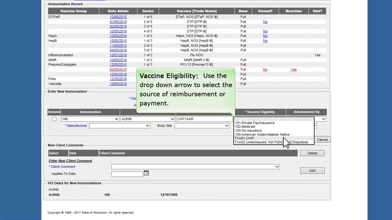 Video 6   Adding Immunizations Final