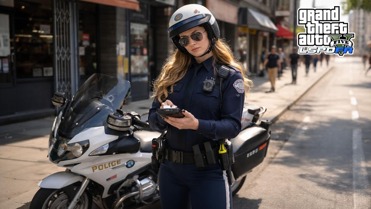 Gta 5 LSPDFR Let's Play As LAPD Female Officer - BMW Police Motorcycle Patrol