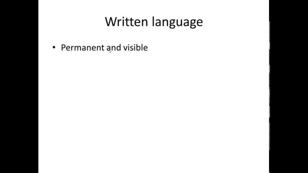 11-1 Spoken vs written language