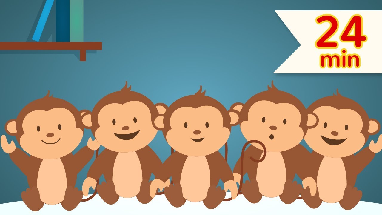 Five Little Monkeys Kids Songs - 24 MINS Nursery Rhymes Collection Compilation Children song