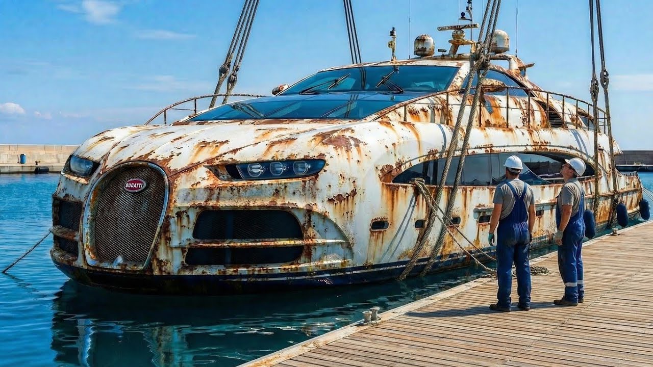 $70M Bugatti Inspired Superyacht Rebuilt from Abandoned to Showroom | ASMR Yacht Restoration