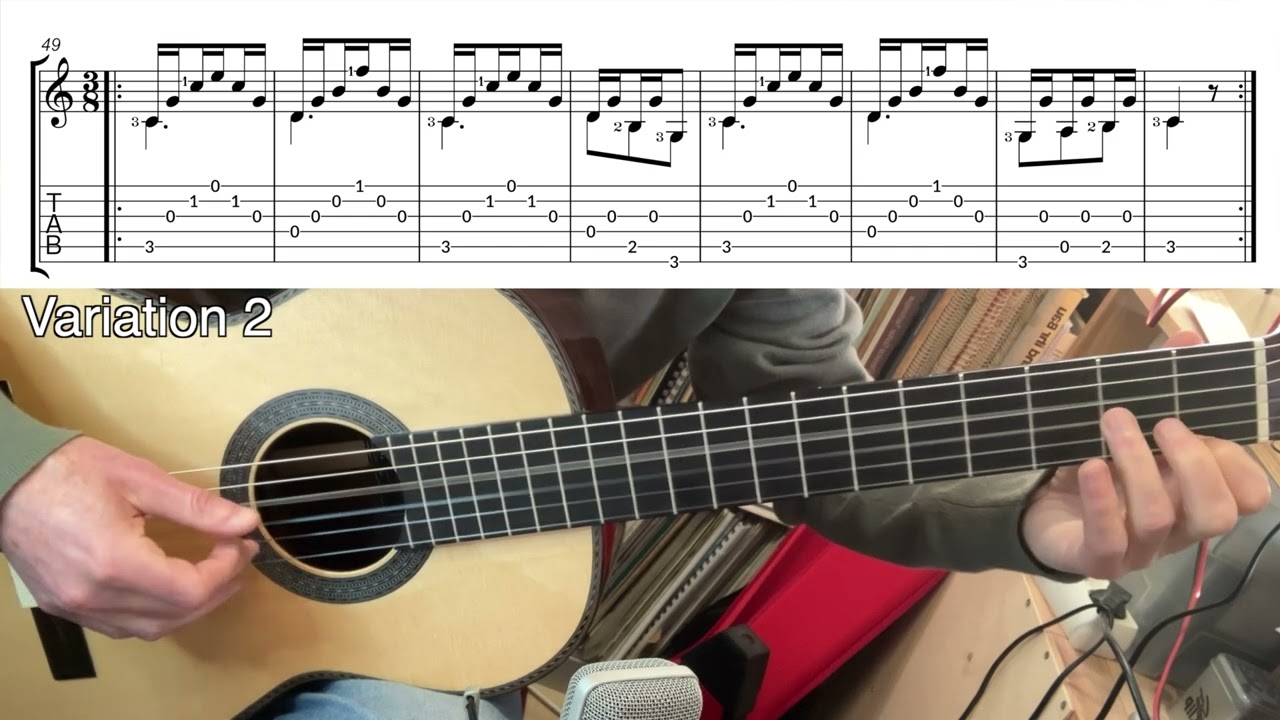 Waltz with variations - Carulli (Guitar tutorial with score and tab)