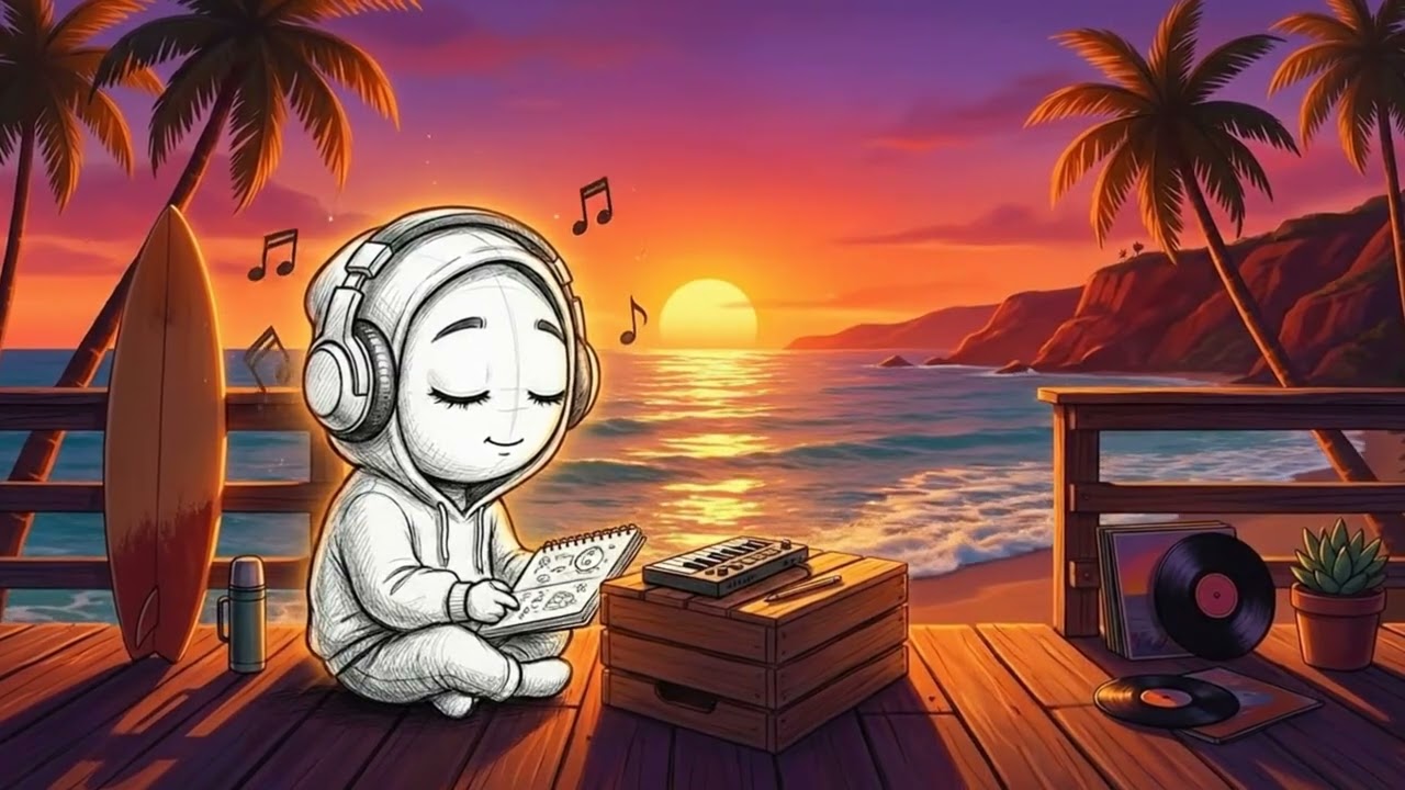Lofi Scribbles at Malibu Sunset 🌅 - Beats to Focus