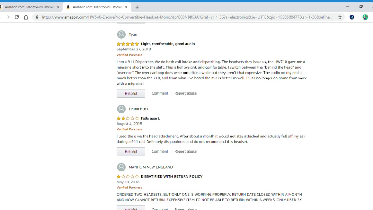 Plantronics HW540 EncorePro Convertible Headset Review