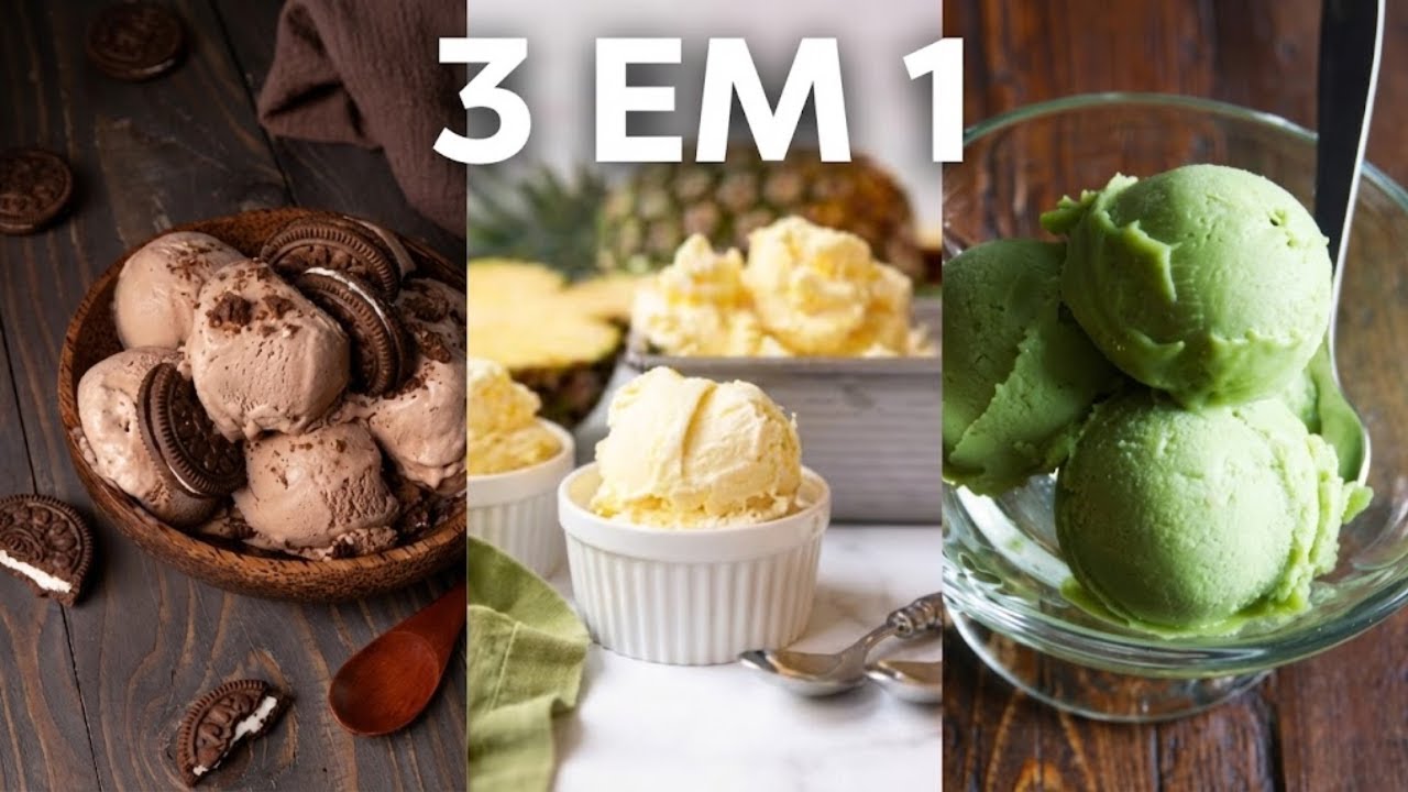 🍦 3 SORVETES ARTESANAIS PROFISSIONAIS | Abacaxi, Limão Galego e Negresco