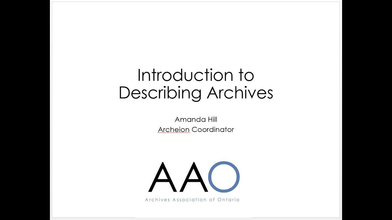 2015 - Introduction to describing archives