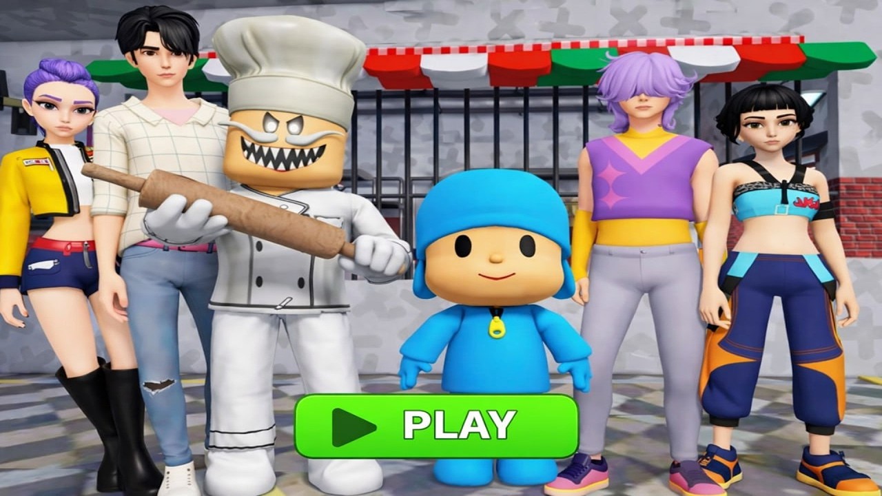 PAPA PIZZA vs POCOYO vs RUMI vs JINU vs MYSTERY – BARRY’S PRISON CHAOS! #roblox #obby #sprunki