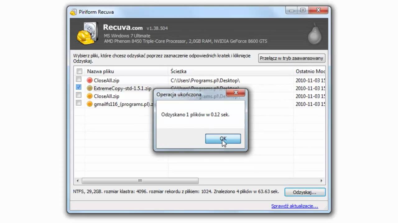 Jak odzyskać utracone pliki za pomocą programu Recuva?