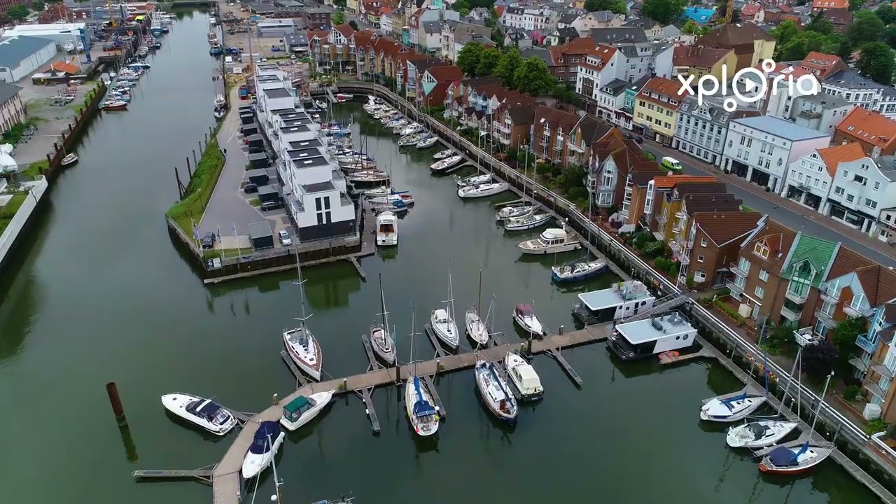 Cuxhaven town, Germany 2019.07 aerial video