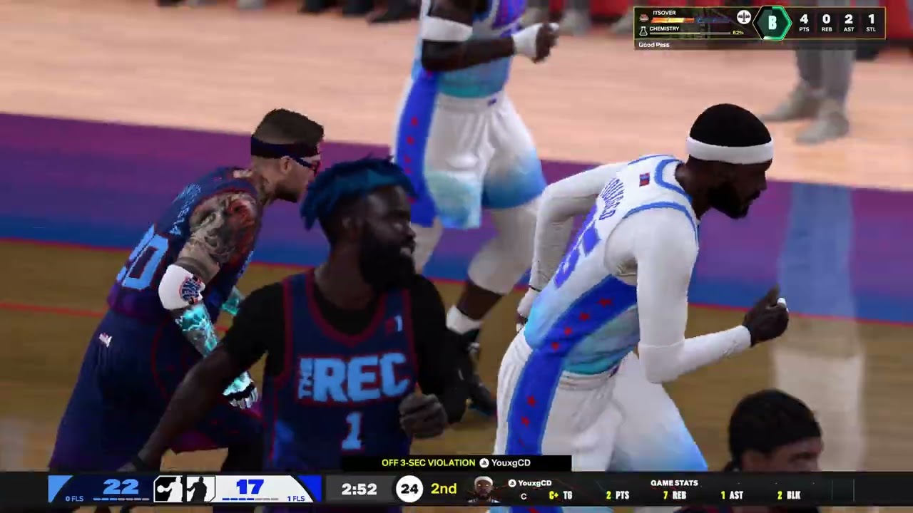 Game went to OT I had 40 pts and I Fouled and my ai Clutched up