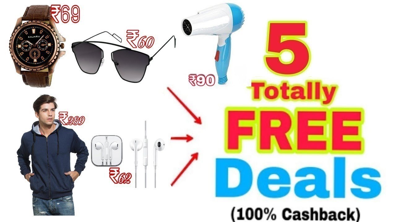 Free Free! 5 Totally Free Deals available on Paytm Mall .. 😮 {100% Cashback}  hurry up!