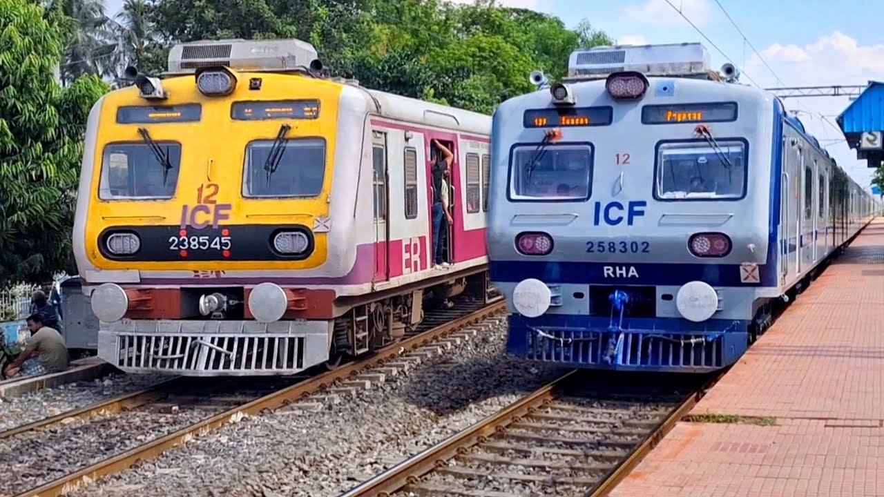 New AC Local Train+Modern 3-Phase EMU Train & Oldest EMU Train Arrive & Departing Palta Station | IR
