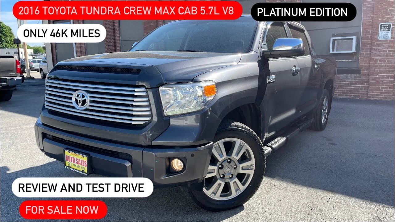 Toyota Tundra Crew Max Cab Platinum 4x4 2016 года выпуска, двигатель 5.7L V8, пробег всего 49 000...