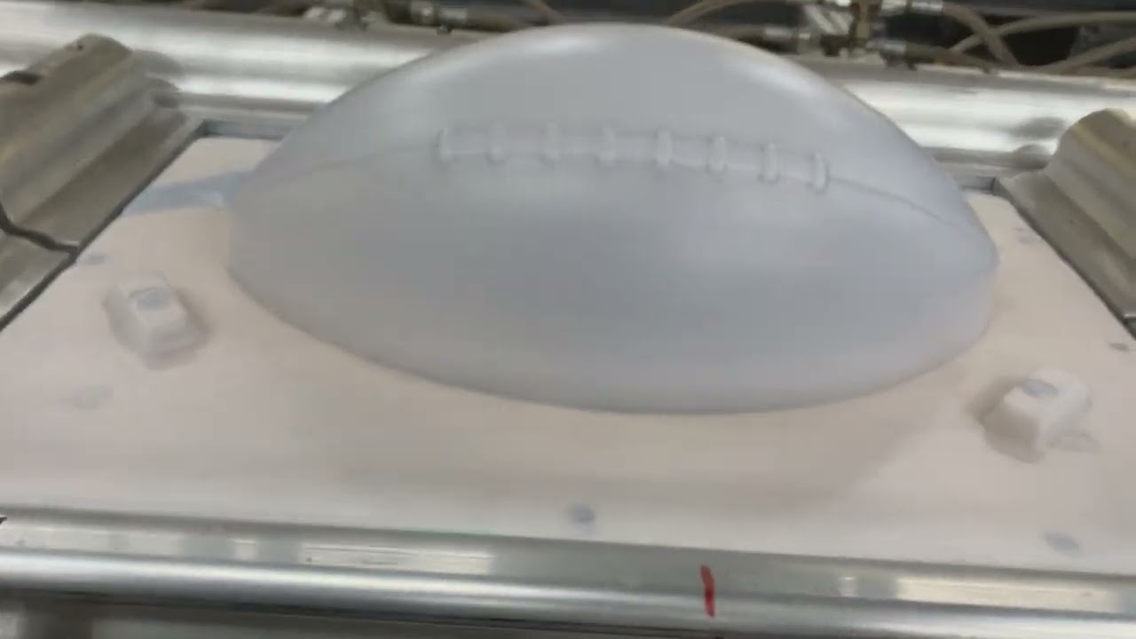 Vacuum forming 1/16 HDPE into a half-football