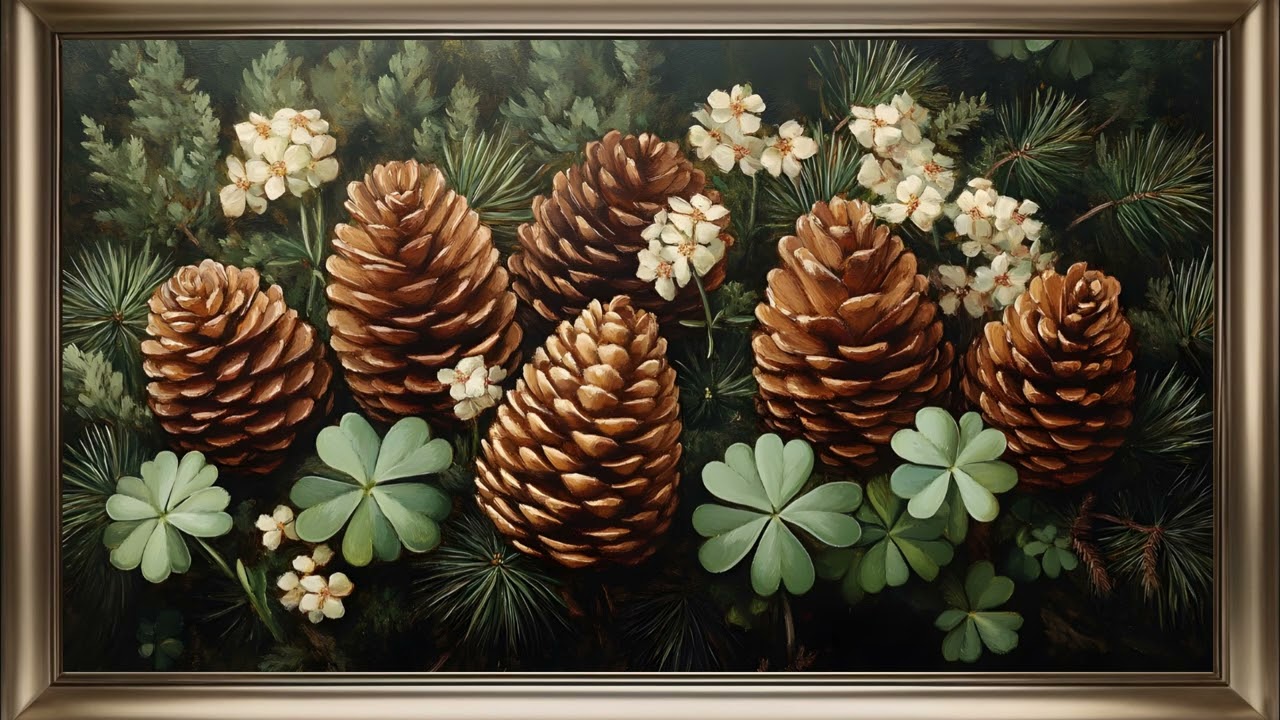 Shamrocks & Pinecones Frame TV Art | Natural Screensaver Background For Your TV🍀🌼