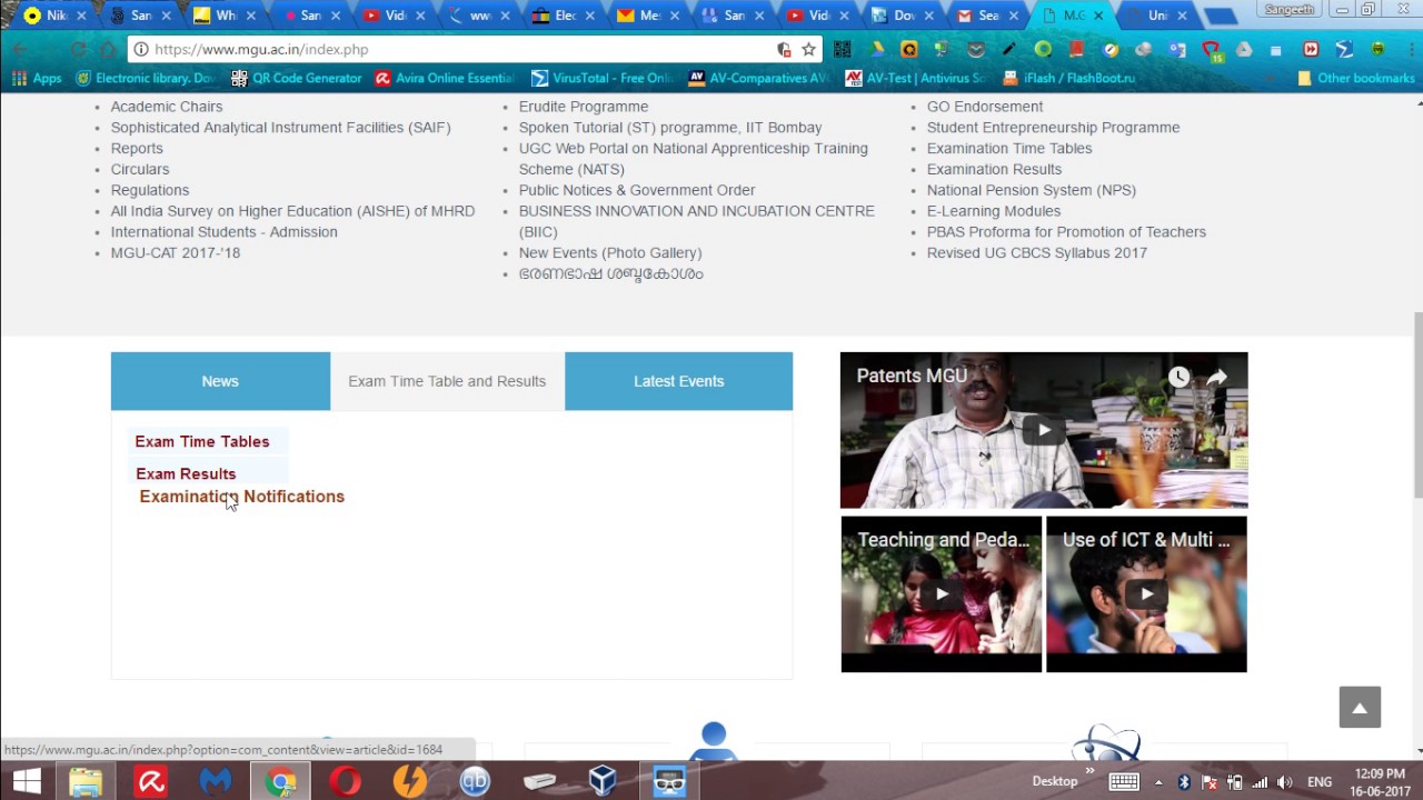 (OLD WEBSITE: NEW VIDEO AVAILABLE) How to download M G University Exam time table.[Malayalam]