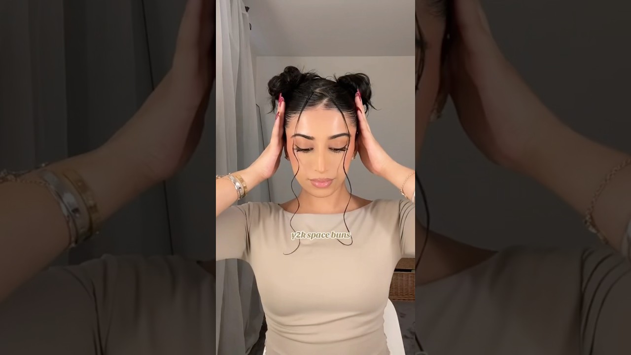 90&lsquo;s/y2k space buns hairstyle #hairtok #hairstyle #hairinspo #y2k #y2khair #hairideas
