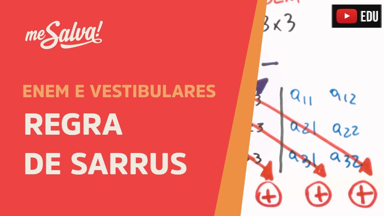 Determinantes de 3ª ordem: Regra de Sarrus | ENEM e Vestibulares | Me Salva!