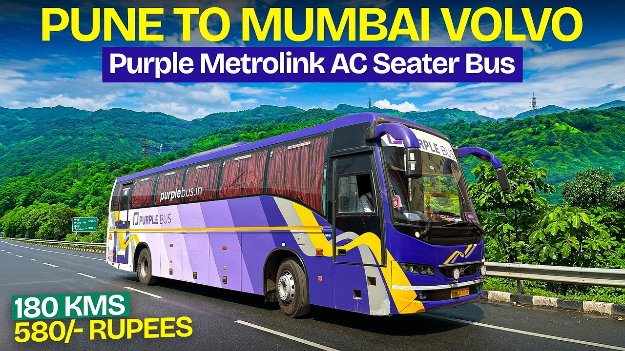 Pune to Mumbai in Purple Travels Volvo | Fast & Comfortable Seater Bus Journey