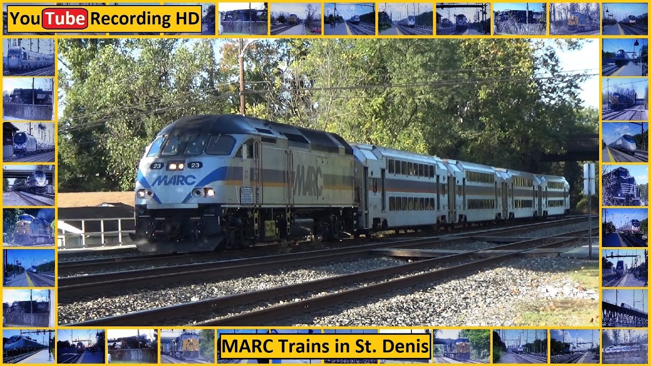 MARC Trains in St. Denis - YouTube Recording HD