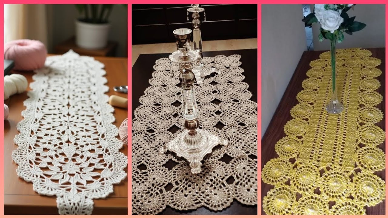 Elegant type of Crochet table runner ideas #crochet #handmade #trending