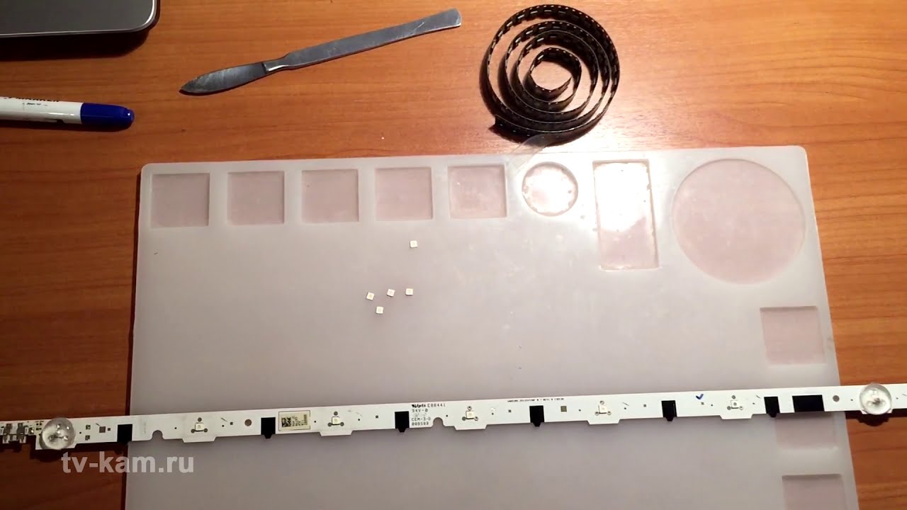Ремонт подсветки телевизора Samsung UE50F6130AK. Темная полоса на экране