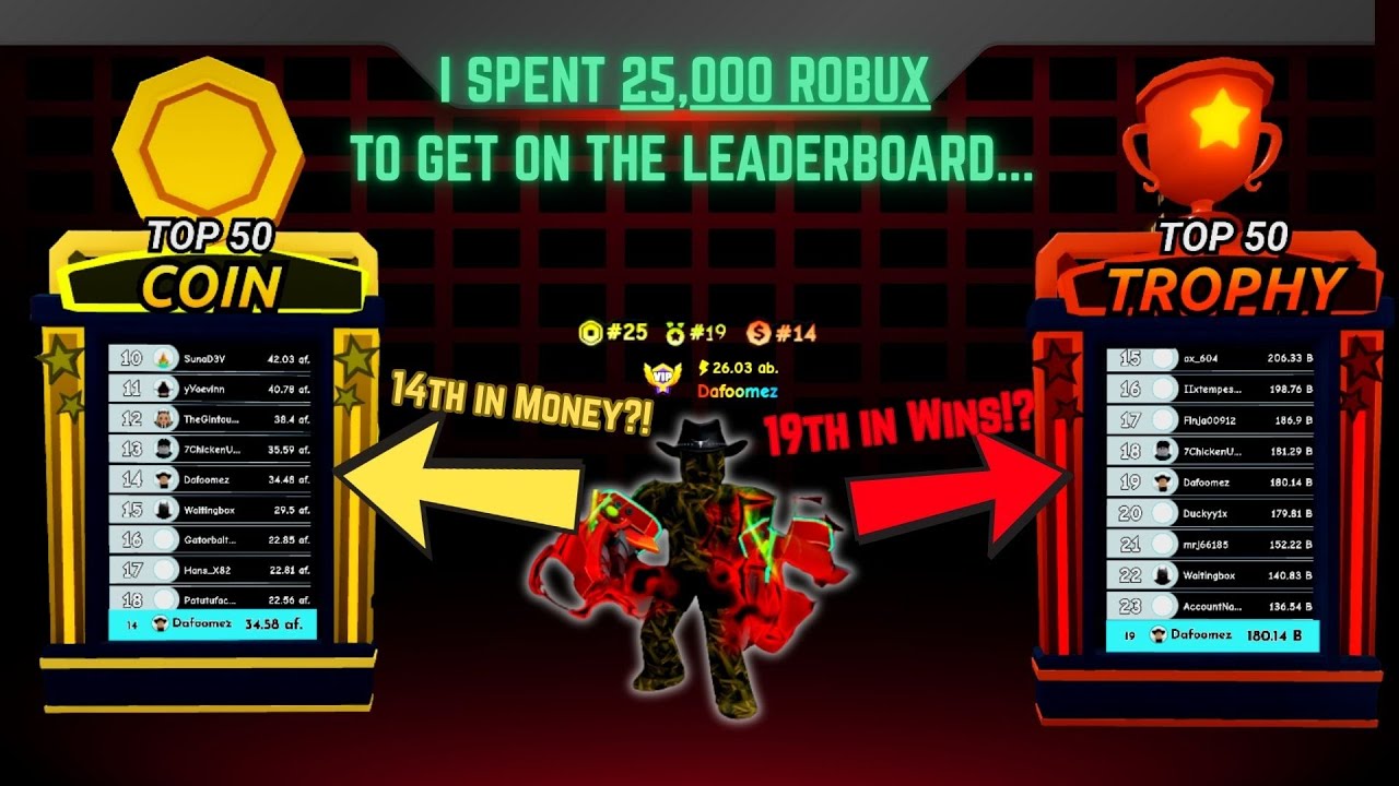 I spent 25k Robux to get on the LEADERBOARD in Punch Wall! (Roblox)