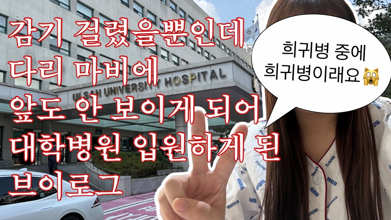 감기로 다리 마비랑 복시가 올 수도 있다고?😷🙀 | 밀러피셔증후근 | 길랑바레증후근 | 9박 10일 대학병원 입원 브이로그 | 챗지피티의 소름돋음 👍🏻