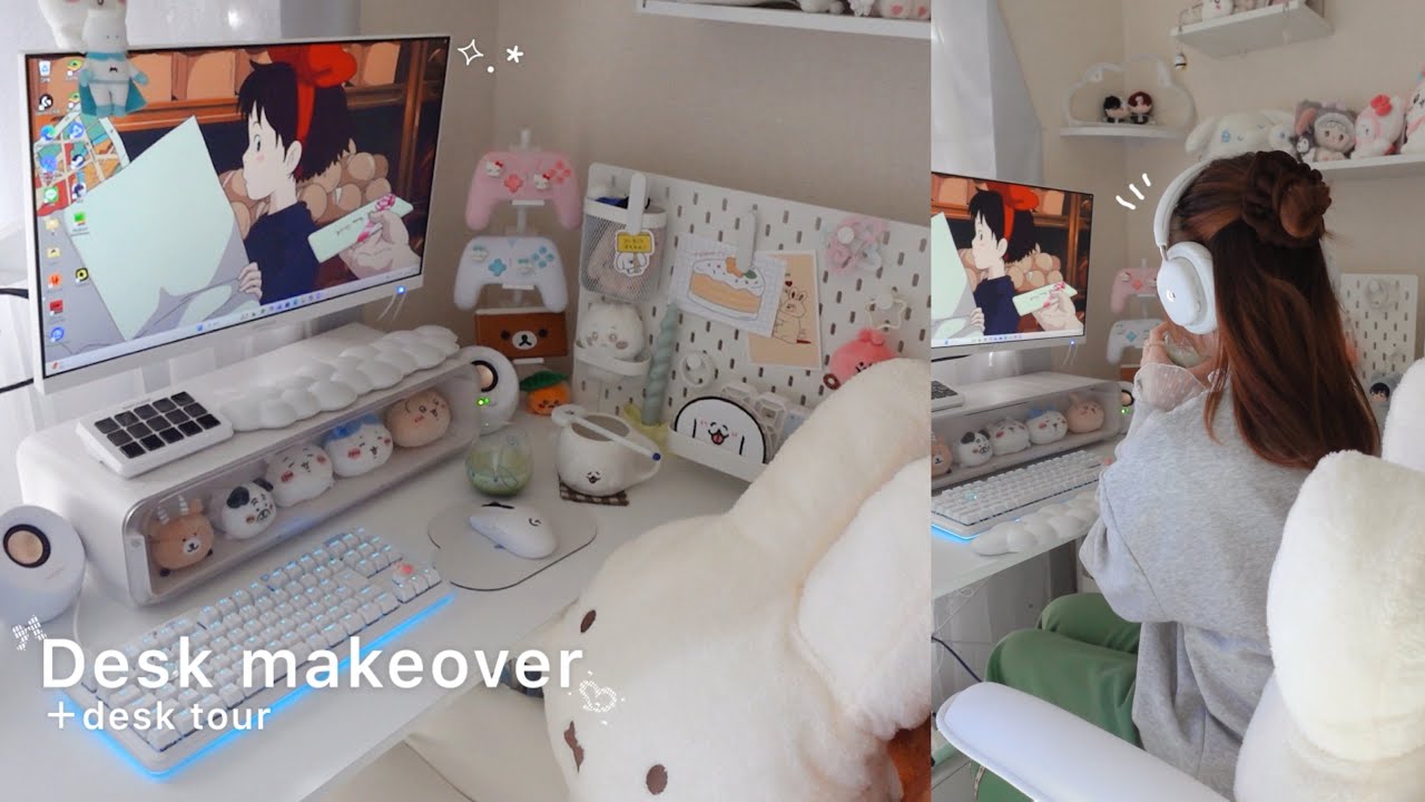 desk makeover｜社会人オタクのPinterest風デスク🎀🛋️無印良品、IKEA、漫画購入品￤desk tour🍀かわいい部屋作り🏡 cozy room