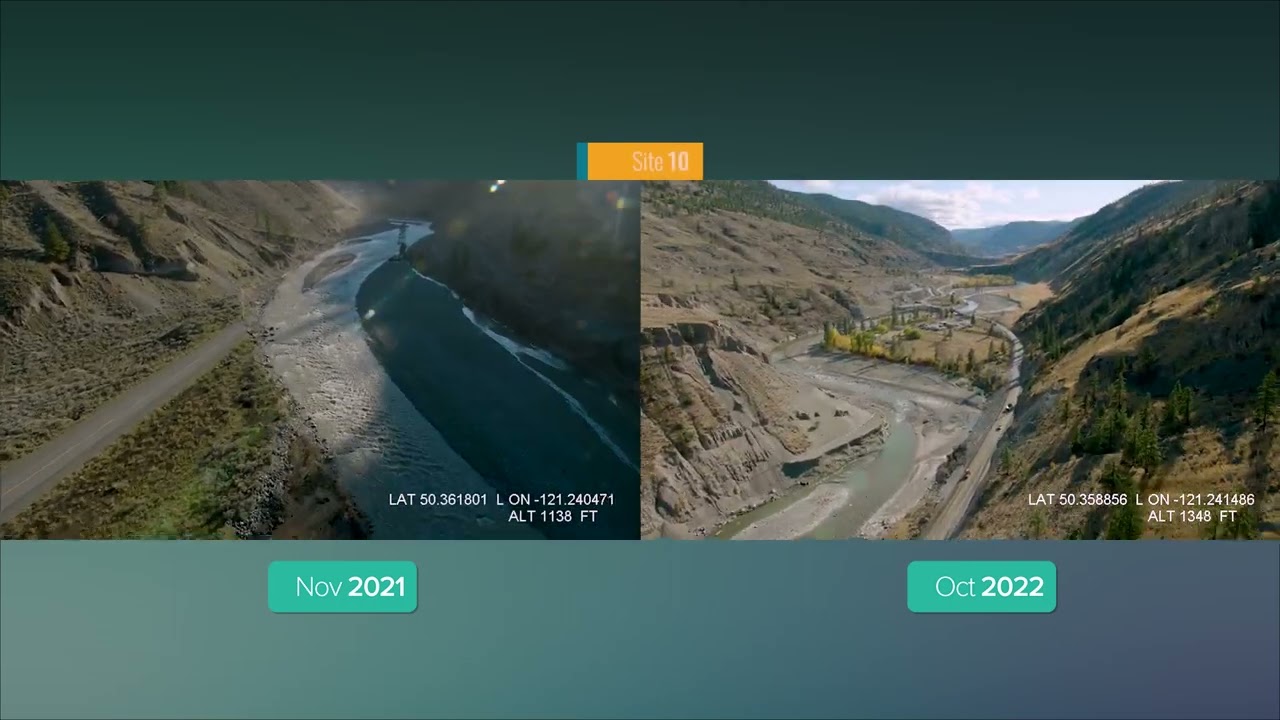 BC Highway 8 Re-opened - A Side by Side of the Route - November 2021 and October 2022