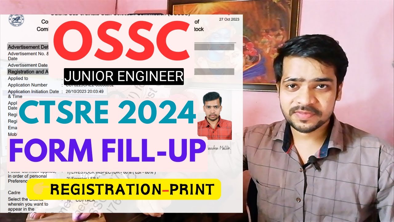 OSSC CTSRE Recruitment 2024 Apply Online | OSSC JE CIVIL Form FILL UP 2024 | Odisha Job | OSSC JE