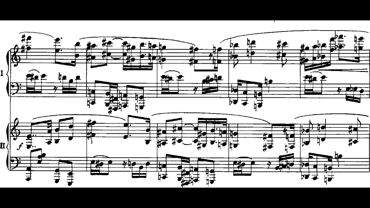 Paul Hindemith - Sonata for Two Pianos (1942) [Score-Video]
