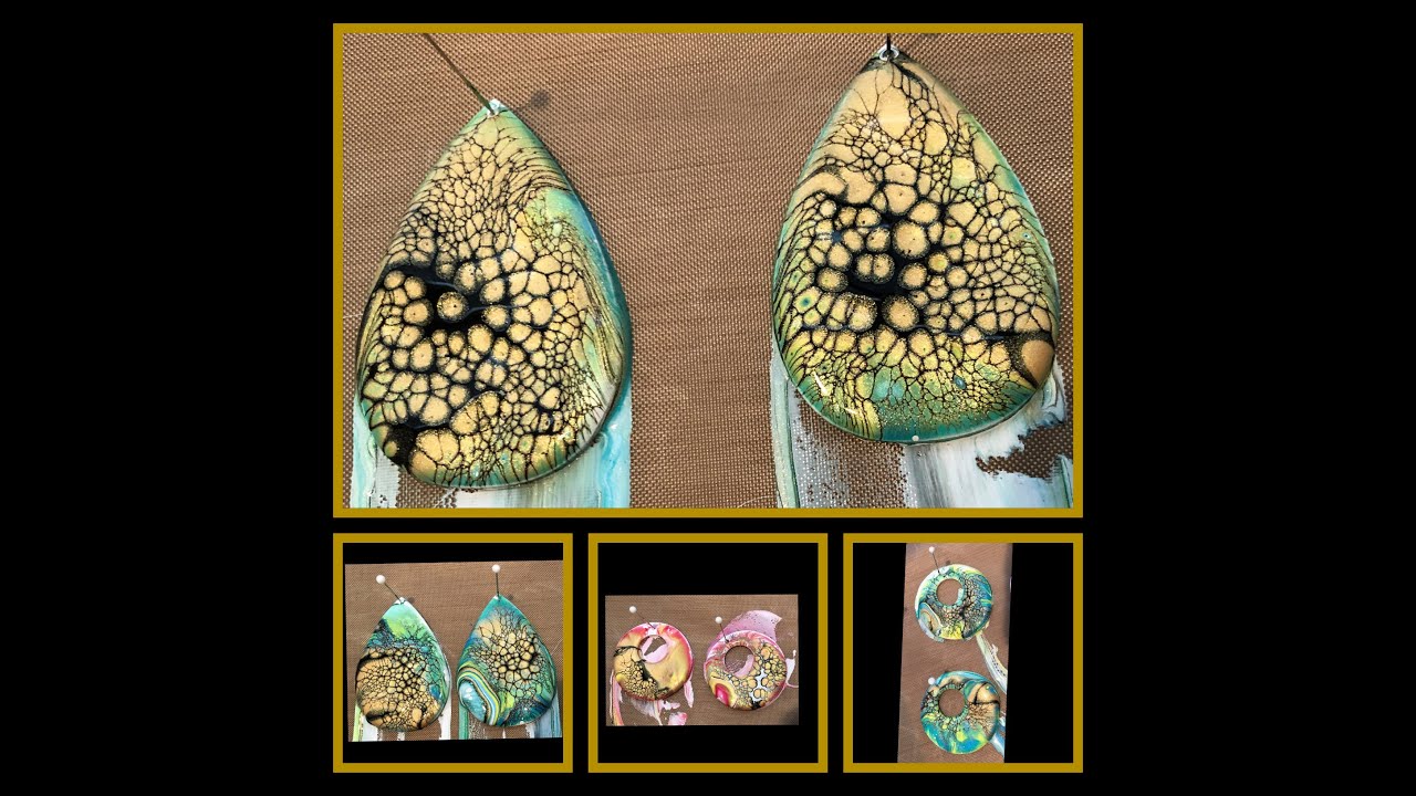 #123 Earrings Acrylic/Fluid Art