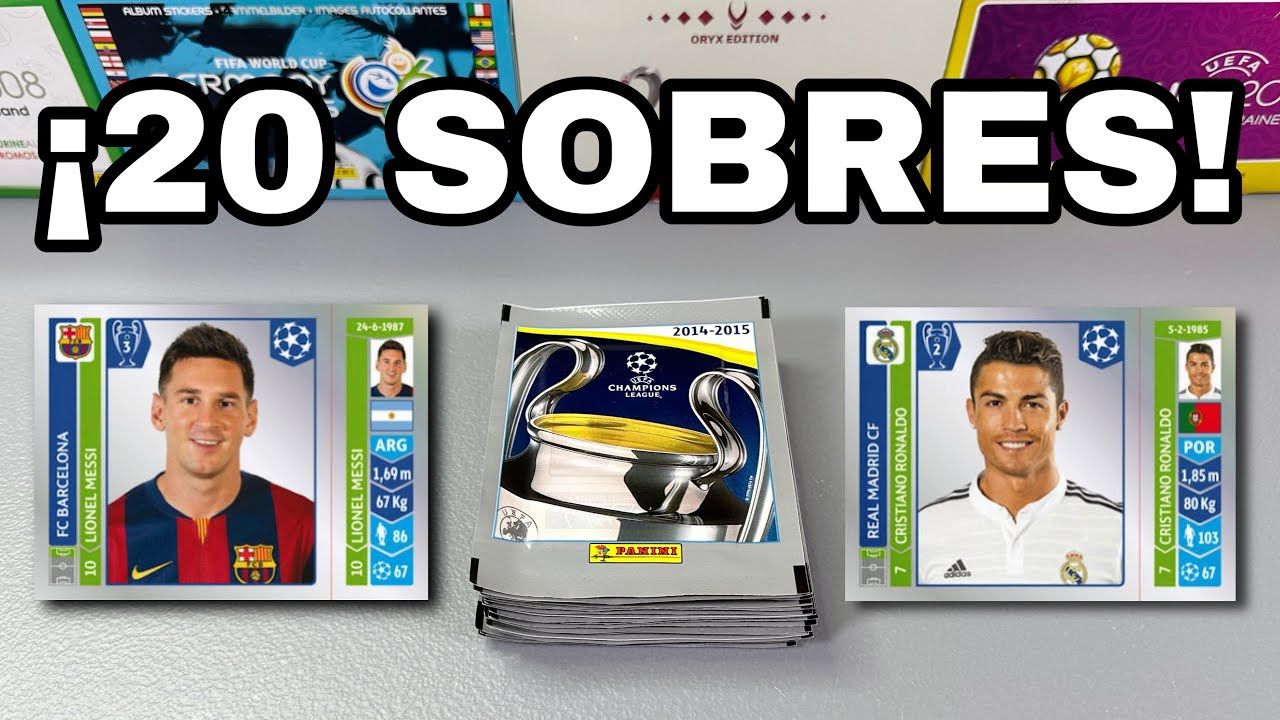 ¡BUSCANDO AL BICHO Y A MESSI EN 20 SOBRES! - Panini UEFA Champions League 2014-15