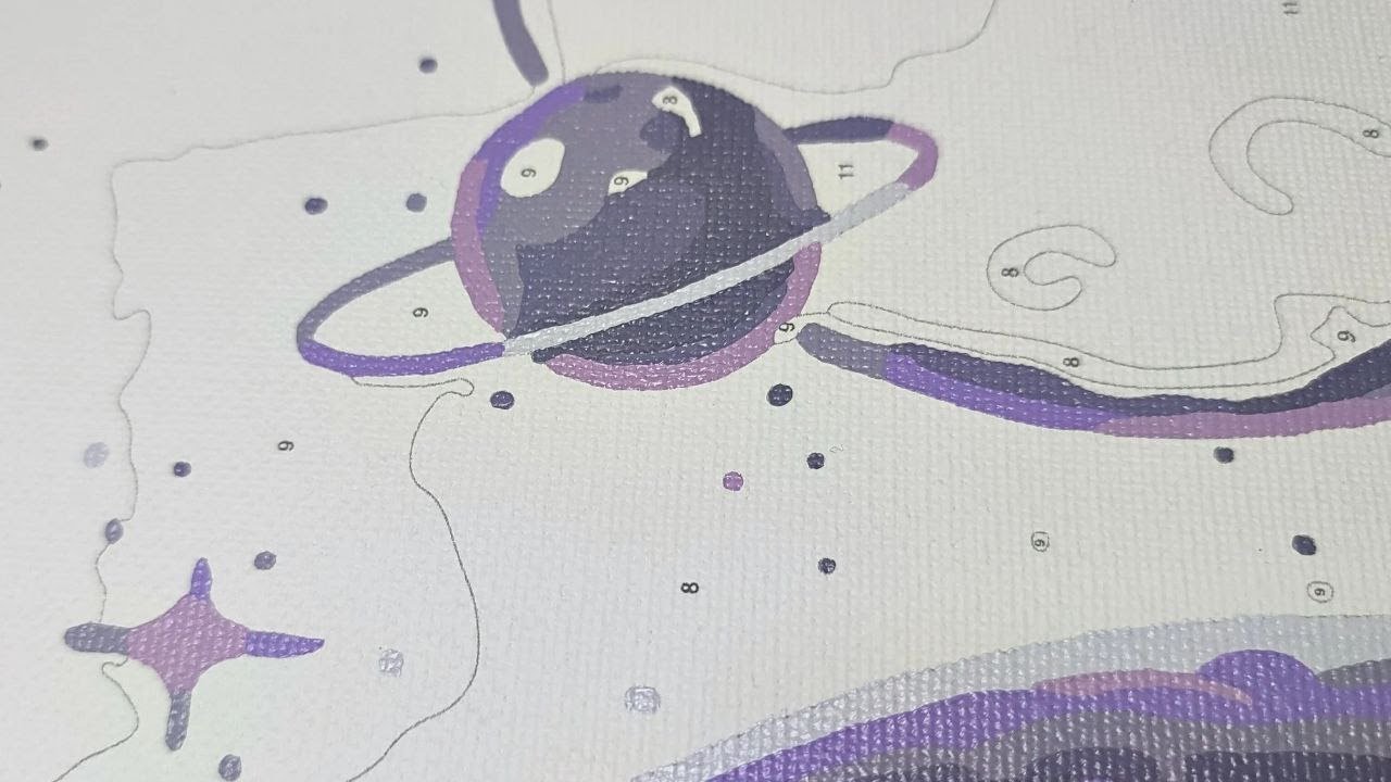 Soft ASMR Paint by Numbers | Cosmic Girl | Color Number 7 | Real Time
