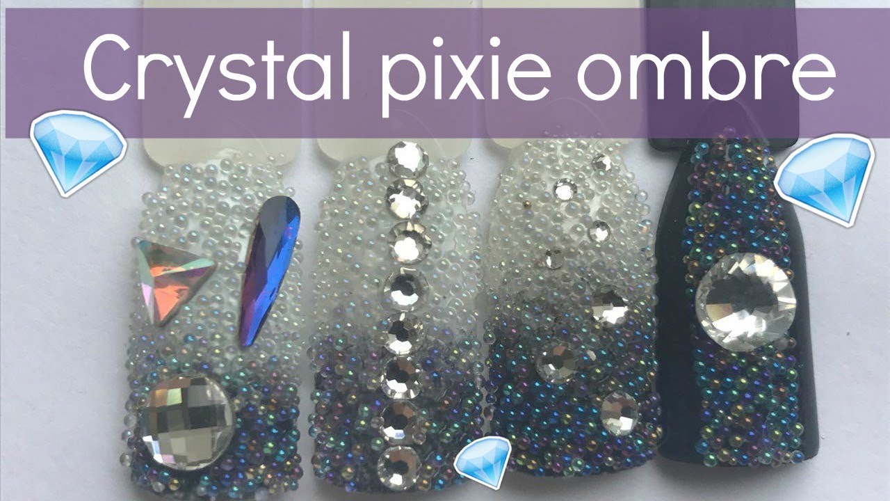 How to: Crystal pixie ombre with rhinestones & secure crystals | easy nailart tutorial